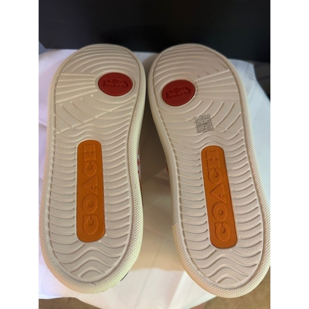 Coach Clip Pride Signature Low Top White Multi Rainbow Sneakers C1865 Womens 9B - Picture 6 of 8